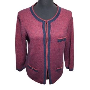 Ann Taylor Button Down Sweater Maroon sz M